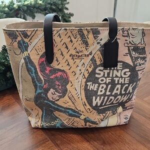 Calling All Marvel BLACK WIDOW fans! Limited Edition MARVEL + COACH collab Tote!
